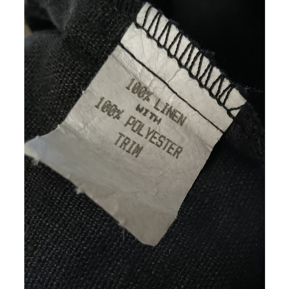 Liv Womens Linen Top Black Button Down Velour Collar and Cuffs Oversized Fits 1X - Picture 12 of 12